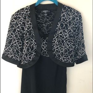 sleeveless cocktail dress with s/s jacket